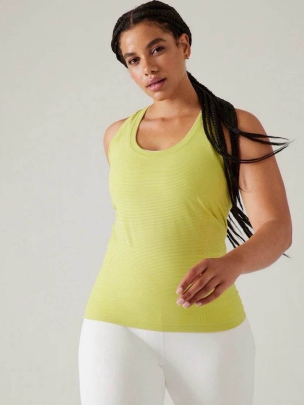 Athleta Momentum Seamless Tank Yellow Athletic Top